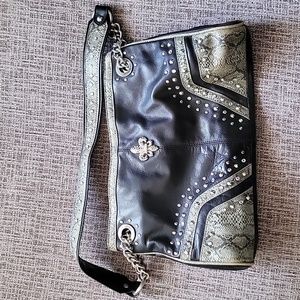 Fleur de Lis faux leather purse